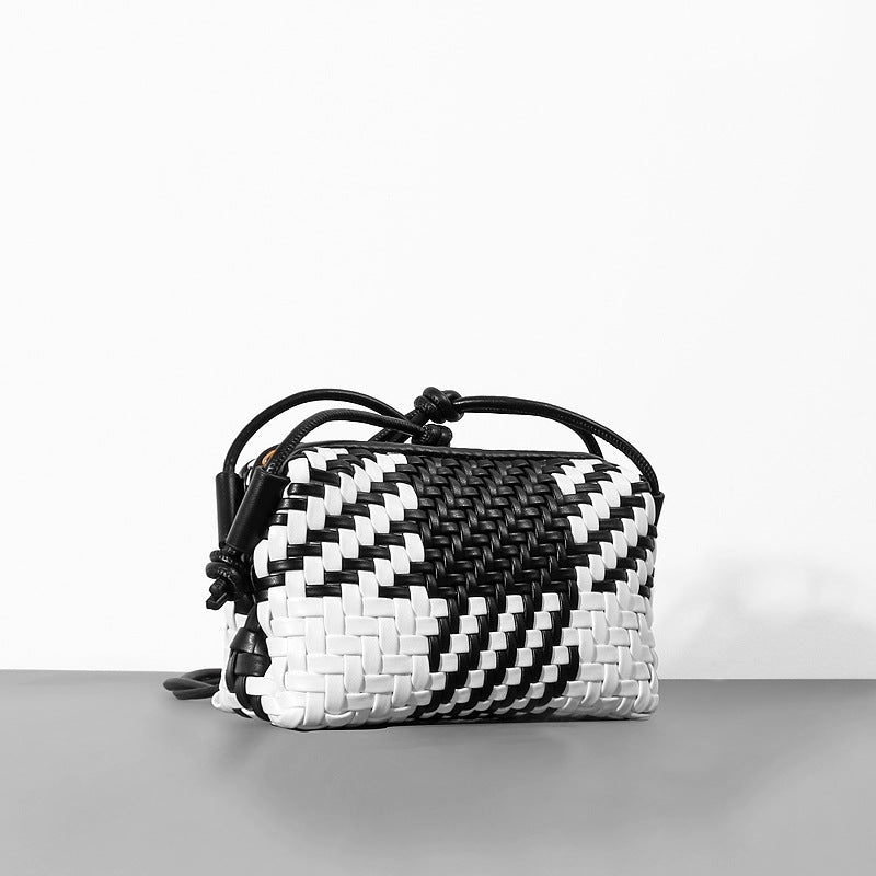 New Slouchy Color Matching Woven Tide Women's Messenger Bag