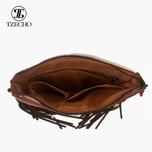 Women's Bohemian Tassel High Sense Genuine Leather Crossbody Bags