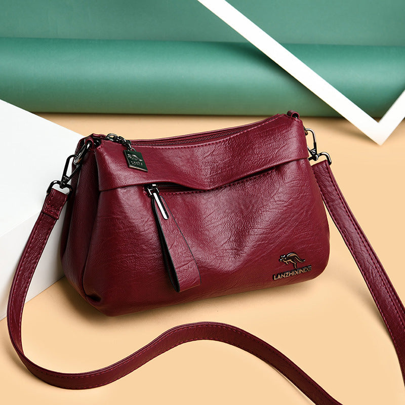 Women's Fashion Solid Color Soft Surface Large Crossbody Bags