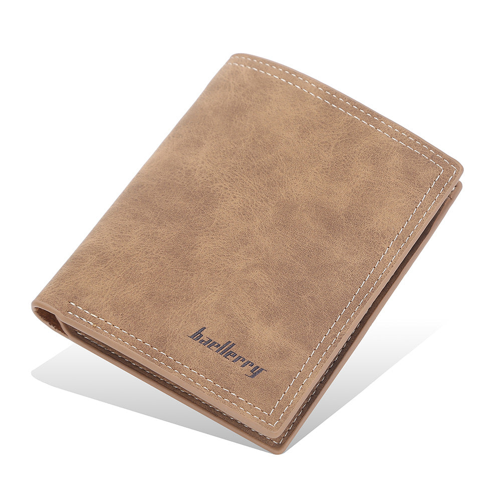 Men's Short Horizontal Multiple Slots Frosted Thin Card Holder