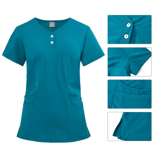 Elastic Button Casual Doctor Nurse Hospital Work Clothes Uniform