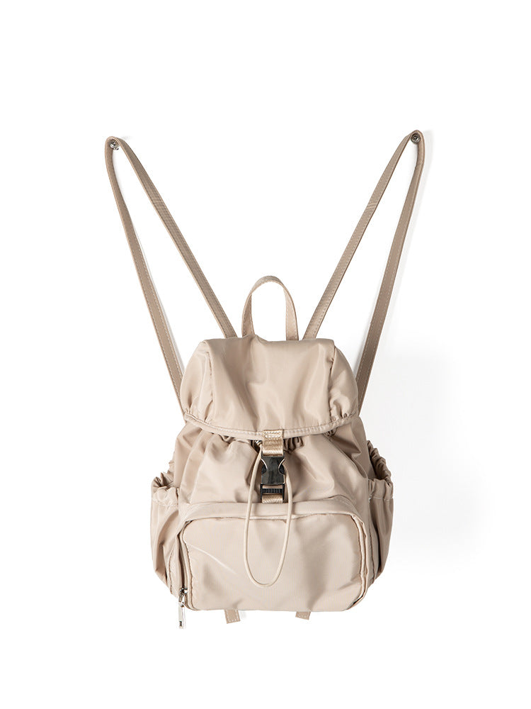 Women's Korean Niche Design Nylon Material Solid Color Backpacks