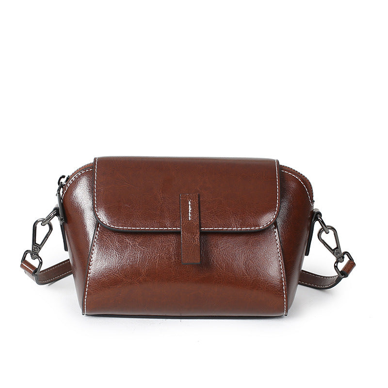 Women's Cowhide Fashionable Shell Niche Genuine Crossbody Bags
