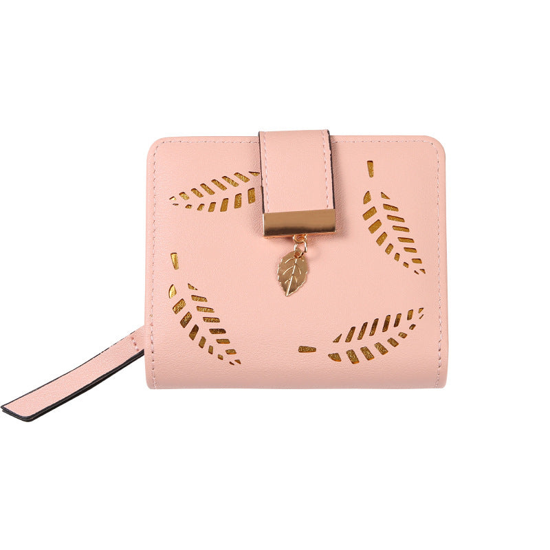 Women's Short Leaf Korean Hollowed Fashion Trendy Ladies Wallet