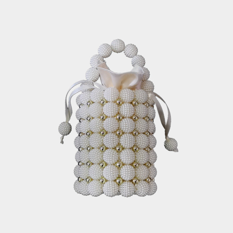 Hand-woven Beaded Pearl Hand-held Cross Body Bags