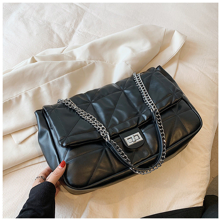 Women's Fashion Diamond Pattern Chain Texture Commuter Shoulder Bags
