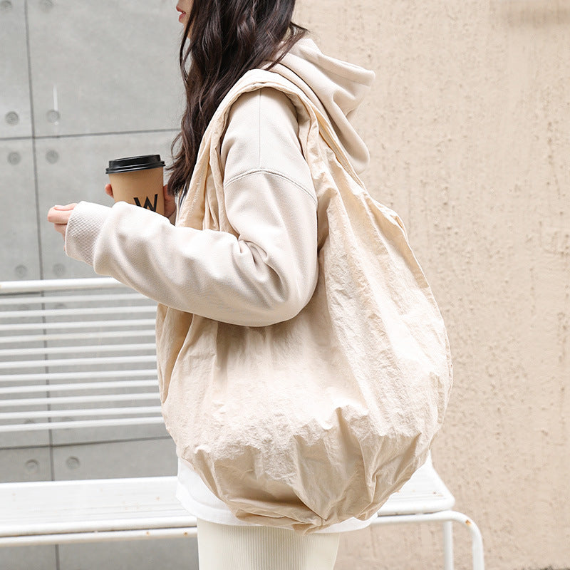 Women's Korean Style Pleated Cloud Retro Canvas Fashion Bags