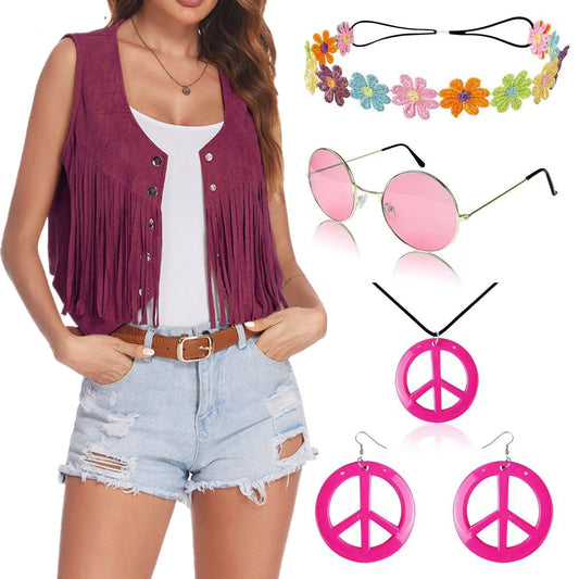 Women's Suede Fashion Tassel Retro Hippie Vests