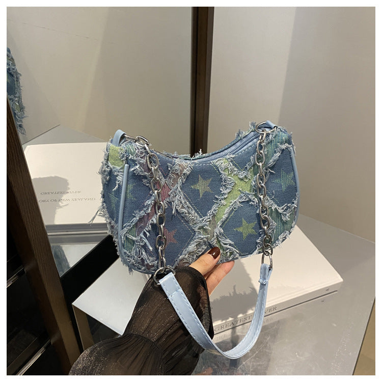 Women's Unique Gradient Denim Fashionable Design Leisure Bags