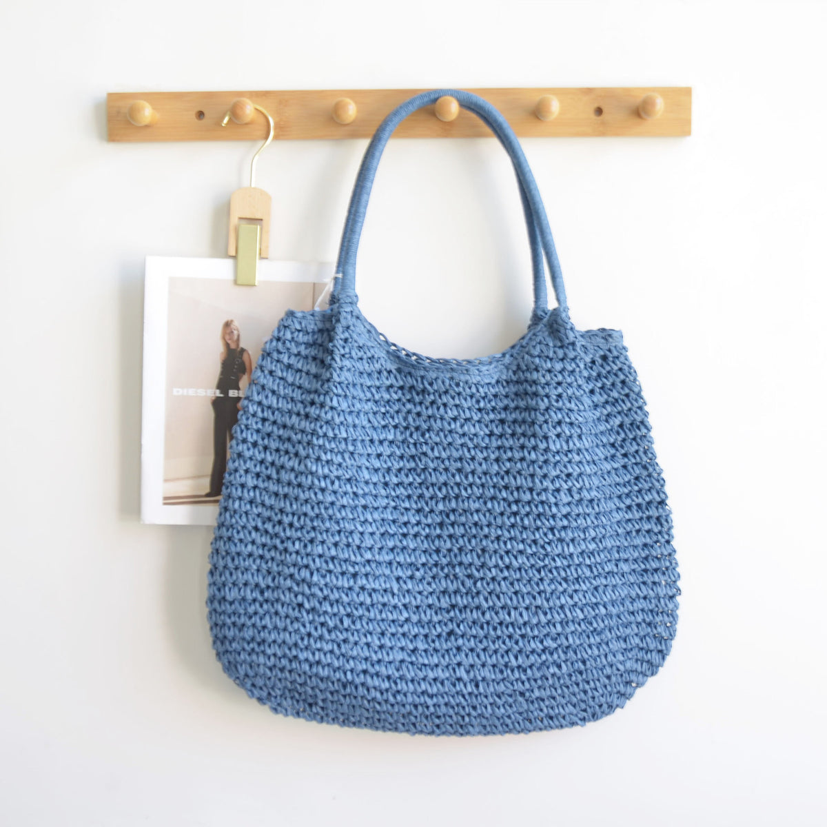 Capacity Straw Simple Style Commuter Hand Women's Shoulder Bag