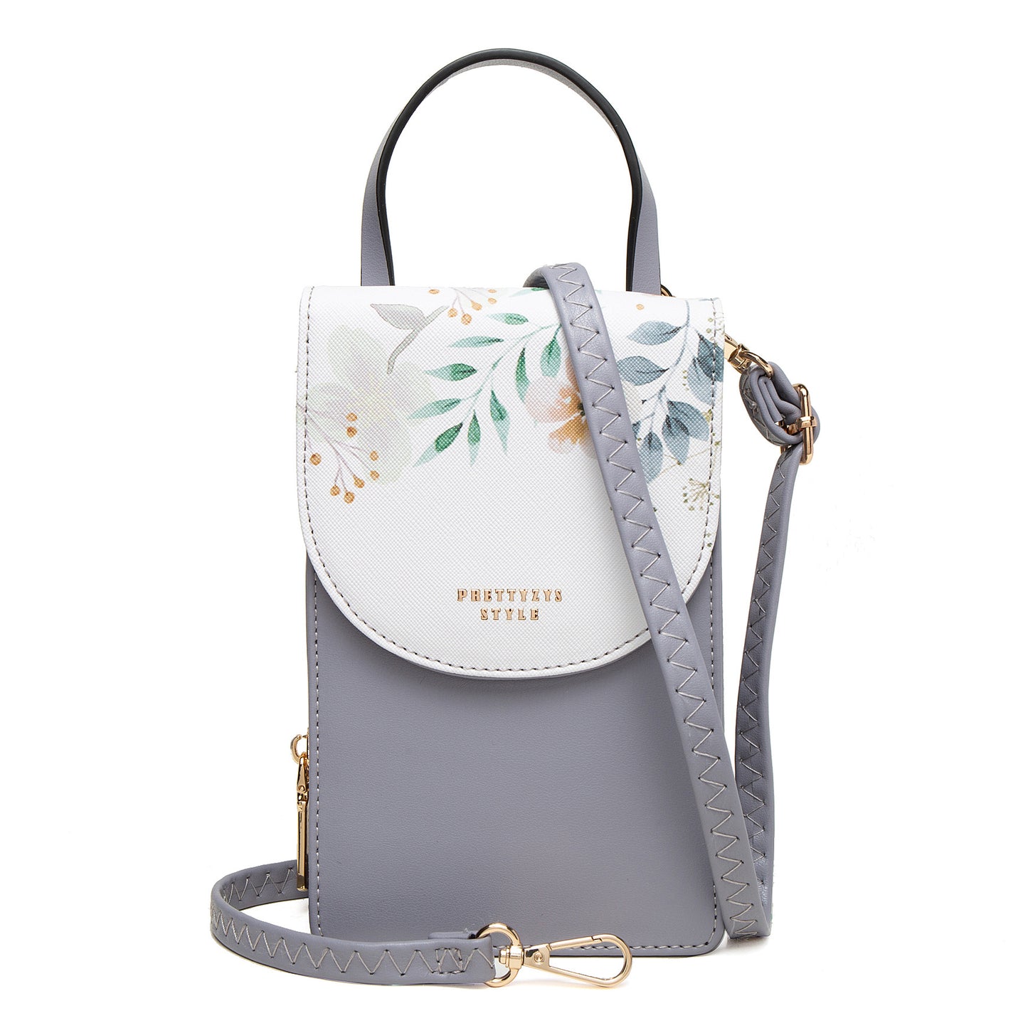 Women's Po Touch Screen Korean Printed Flip Vertical Zipper Phone Bags