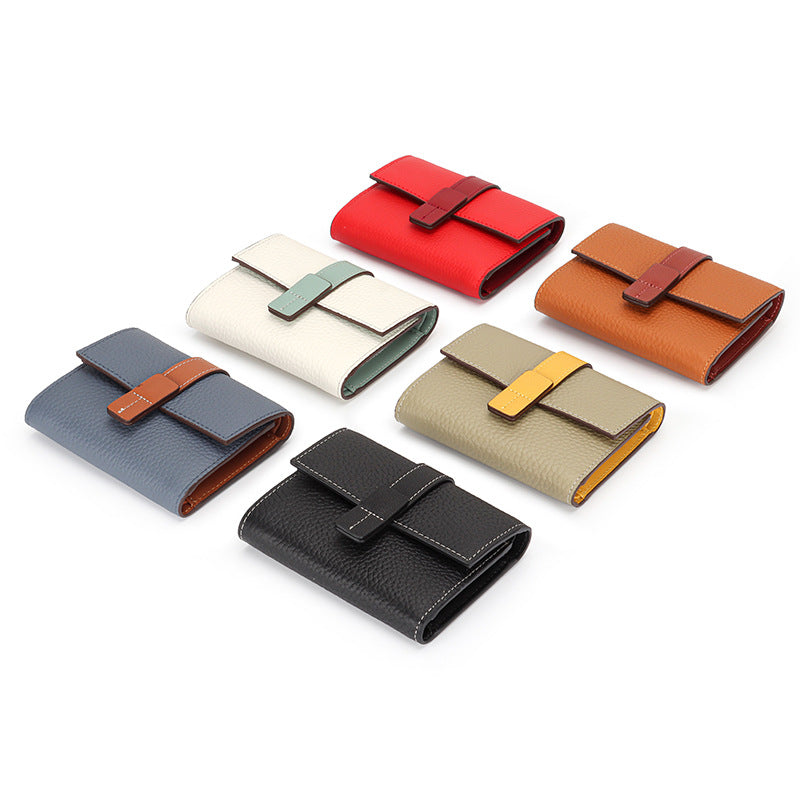 Women's Color First Layer Cowhide Hand-held Genuine Bags