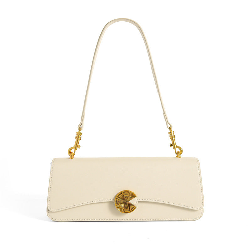 Women's Cowhide Underarm High-grade Portable Baguette Female Shoulder Bags