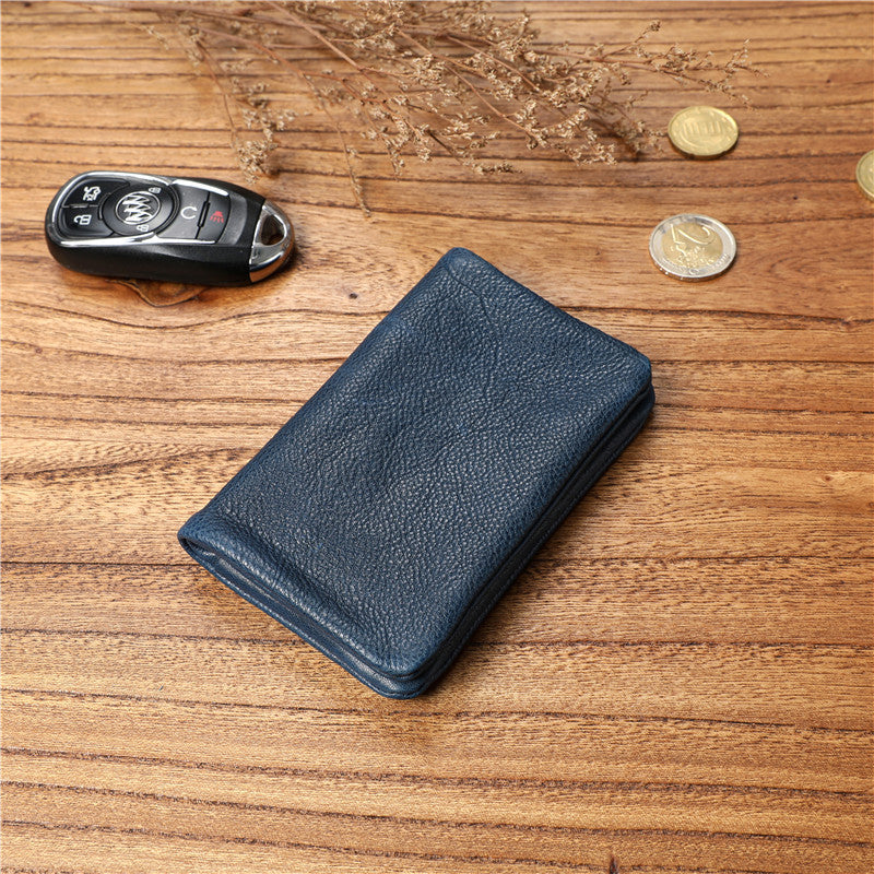 Men's Retro Vegetable Tanned Leather Cowhide Short Men's Wallets