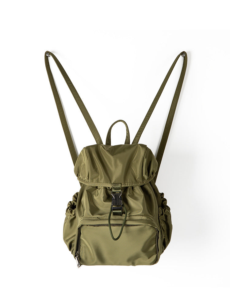 Women's Korean Niche Design Nylon Material Solid Color Backpacks