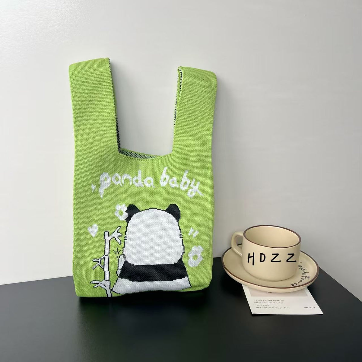 Women's Cute Panda Knitted Gift Niche High-grade Women's Handbag