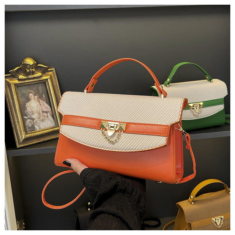 Multicolor Lychee Pattern Large Capacity Simple Fashion Small Square Bags