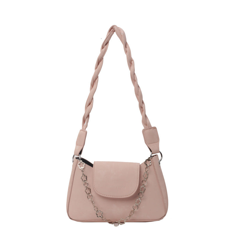 Women's Solid Color Fashion Texture Simple Western Style Korean Flower Small Square Bags