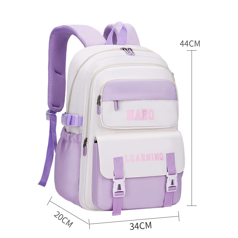 Large Capacity Portable Burden Alleviation Simple Elementary School Students' Schoolbags