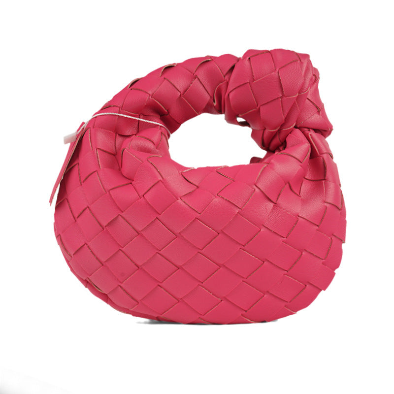Mini Woven Handmade Croissant Gold Hardware Handbags