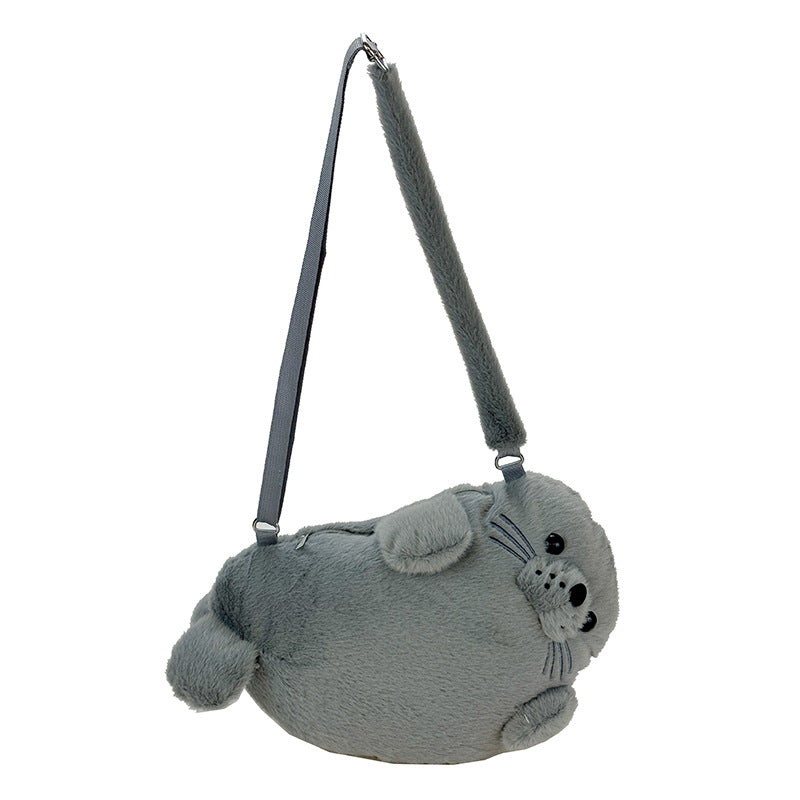 Women's Winter Seal Plush Toy Doll Bags