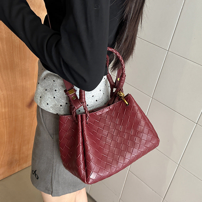 Women's Retro Fashion Personality Trendy Woven Textured Small Square Bags