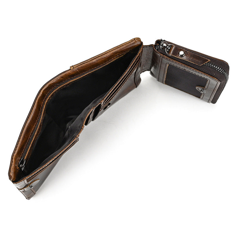 Men's Business Simplicity Short Multiple Slots Leather Men's Wallets