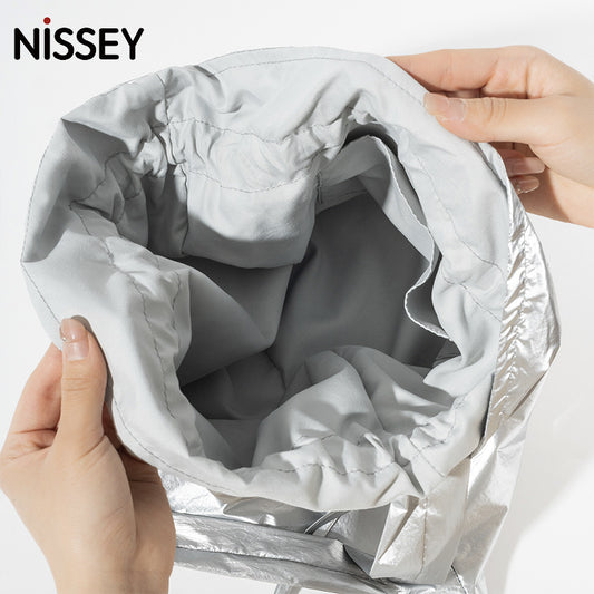 Glossy Drawstring Artistic Commuter Style Lazy Fashion Large Capacity Shoulder Bags