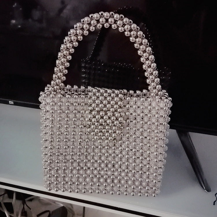 Beaded Pearl Woven Ya Portable Crystal Handbags