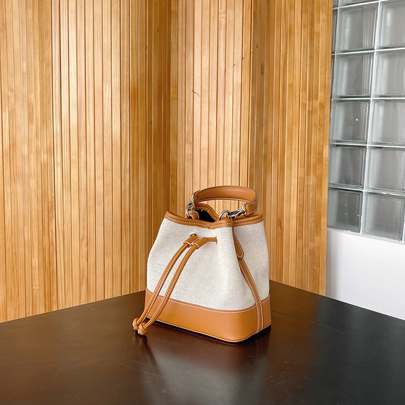 Creative Simple Fashion Canvas Stitching Portable Shoulder Bags