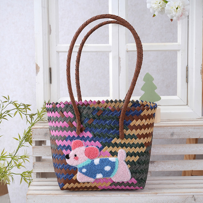 Women's Curtain Cloth Large Capacity Woven Gift Bags