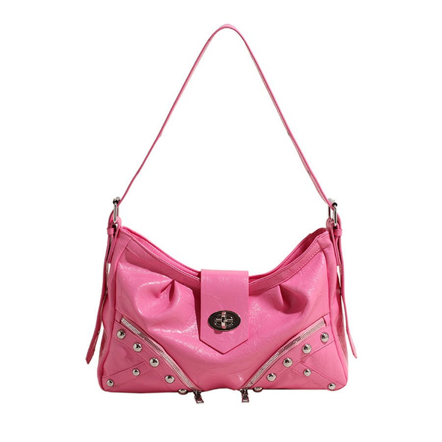 Women's Large Capacity Hot Retro Underarm Motorcycle Tote Bags