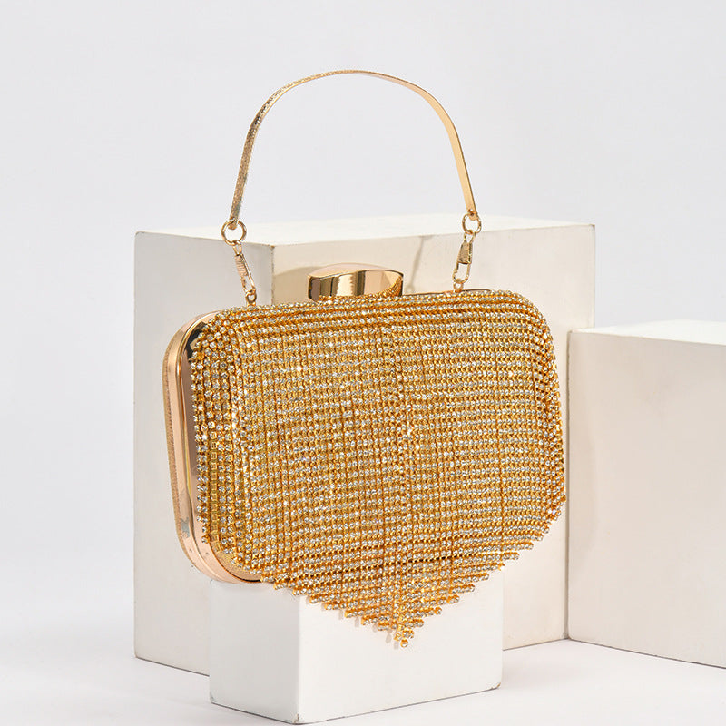 Rhinestone Shiny Tassel Dinner Clutch Banquet Evening Bags