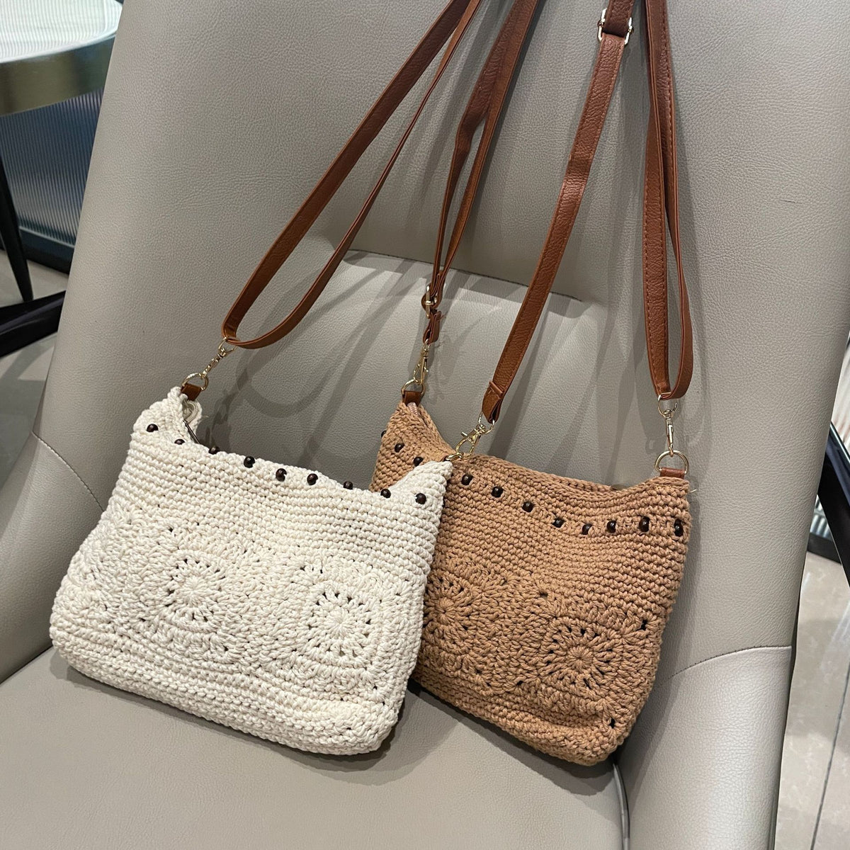 Women's Summer Cotton Thread Woven Large Capacity Ethnic Style Seaside Bags