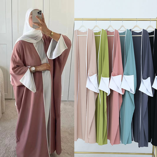 Cool Turkish Batwing Sleeve Stripe Robe Dresses