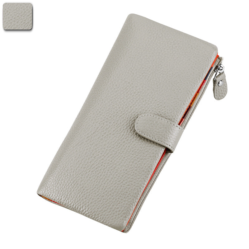 Women's Elegant Long First Layer Cowhide Ladies Wallets