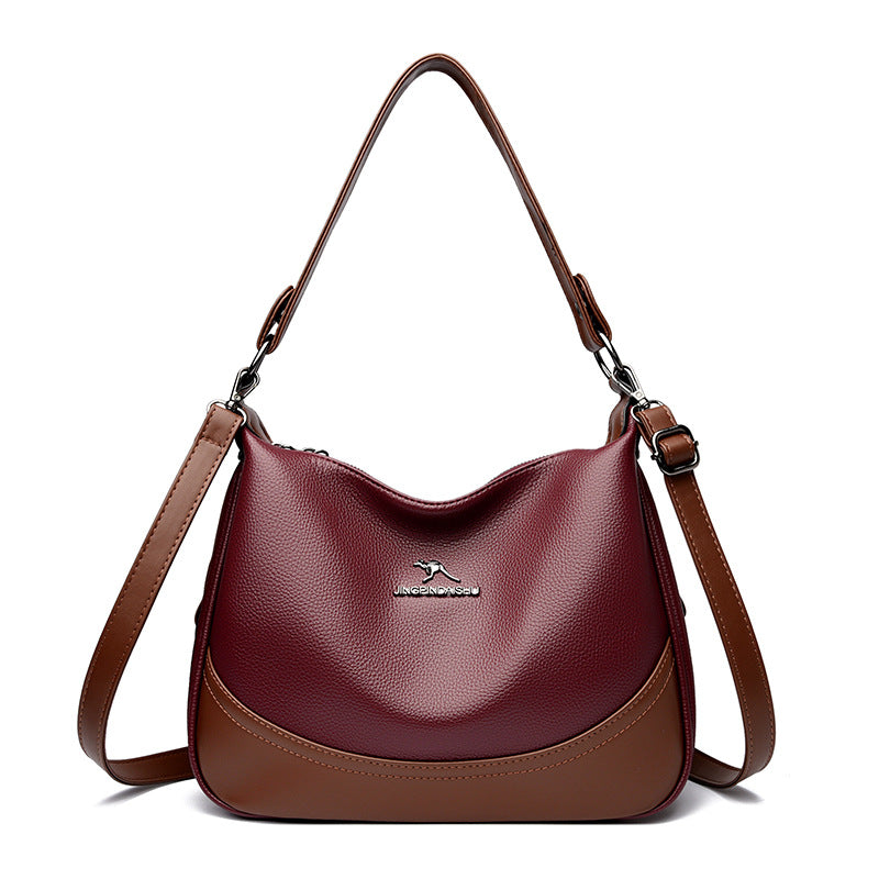 Female Lady Fashion Large Capacity Mom Contrasting Color Bags
