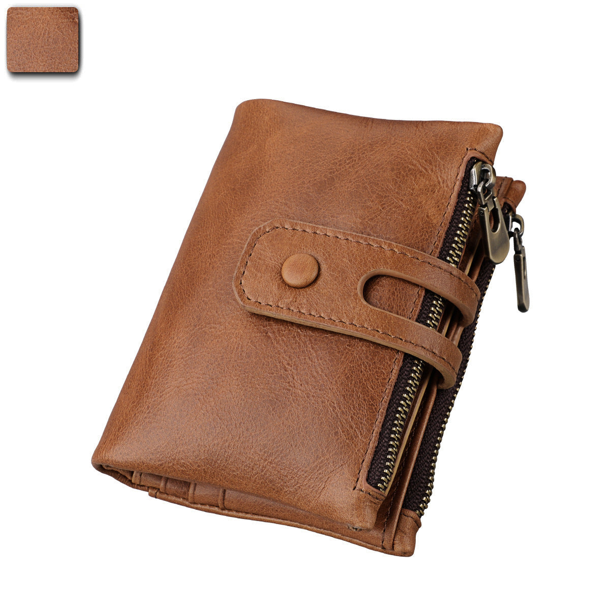 Man Swiping First Layer Cowhide Crazy Men's Wallets