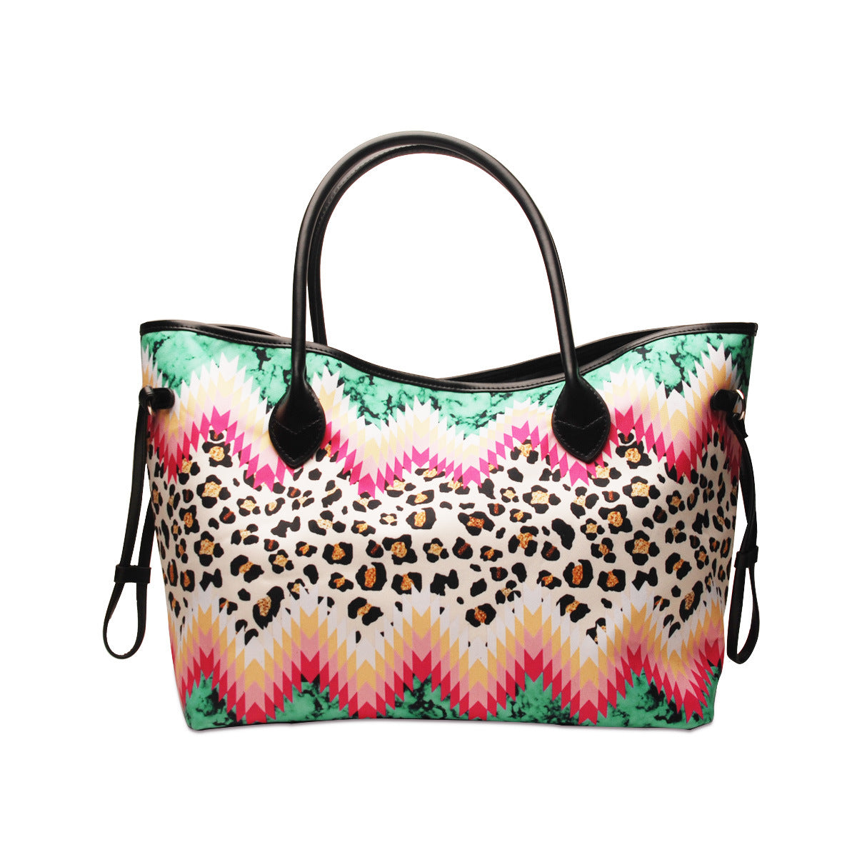 Women's Large Capacity Totes Striped Embossed Flower Shoulder Bags