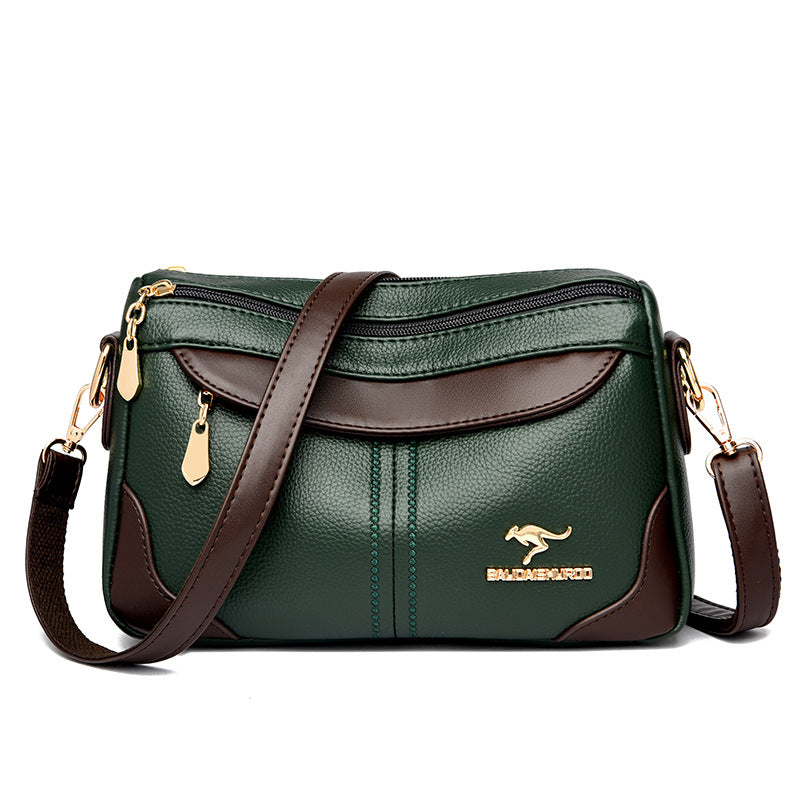 Women's Beautiful Unique Stitching Soft Leather Crossbody Bags