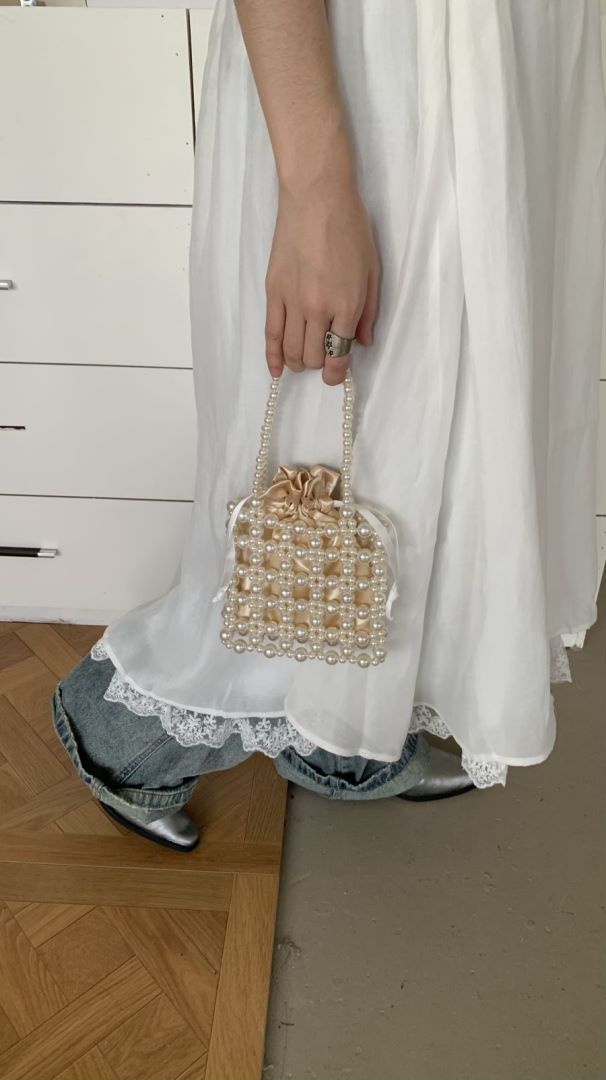 Gate Material Handmade Woven Hollowed Beaded Handbags