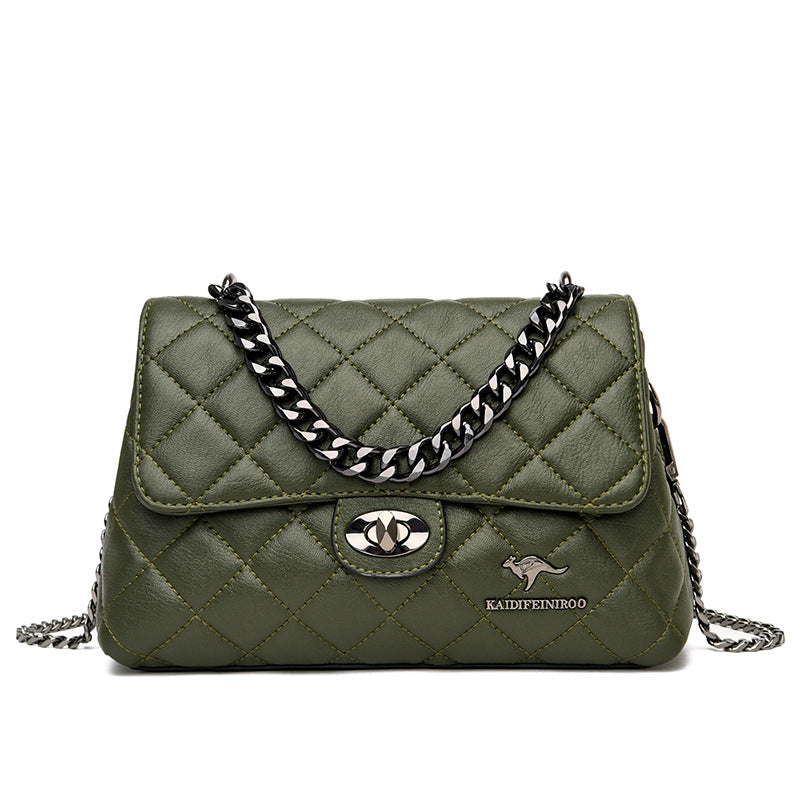 Women's Attractive Fashion Rhombus Embroidery Line Shoulder Bags