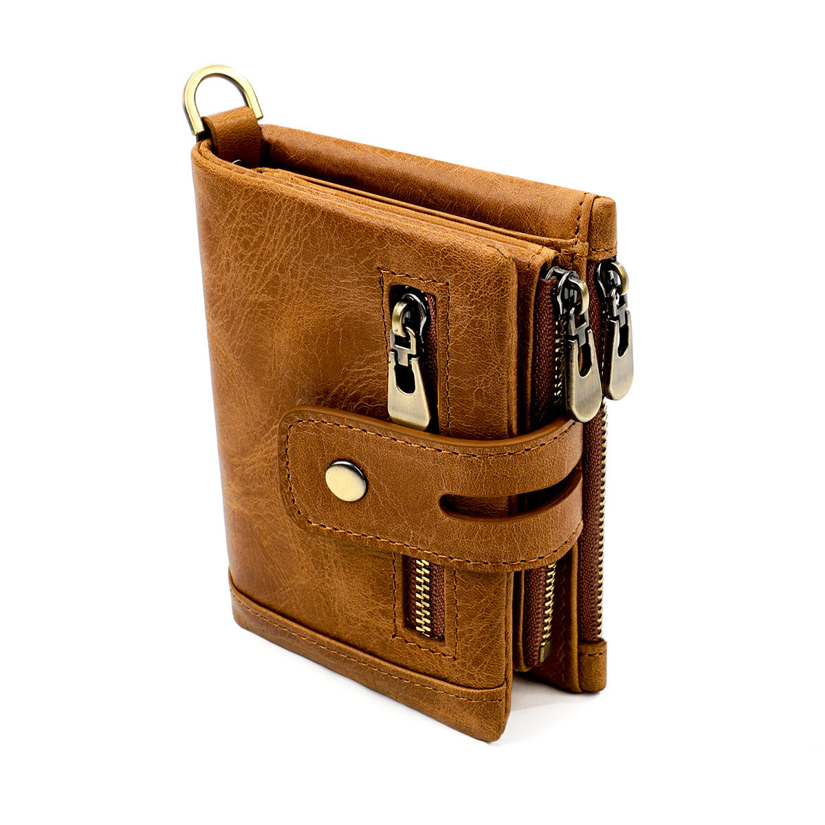 Man Vertical Short Zipper Multifunctional First Men's Wallets