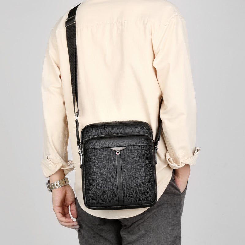 Men's Graceful Fashion Business Cattle Leather Men's Shoulder Bags