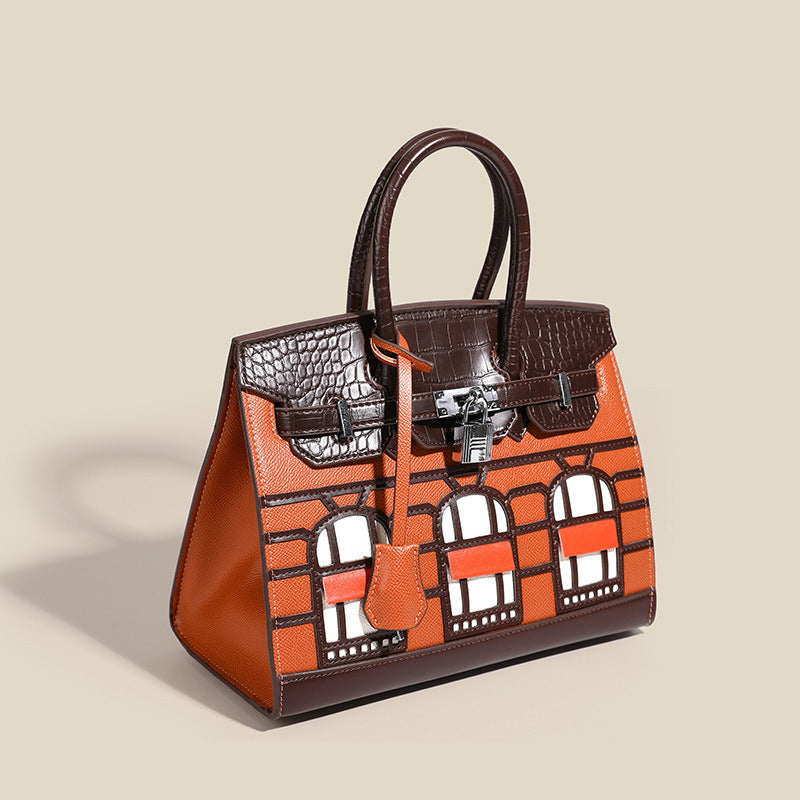 Simple Sewing Line Platinum Foreskin Leisure Women's Handbag