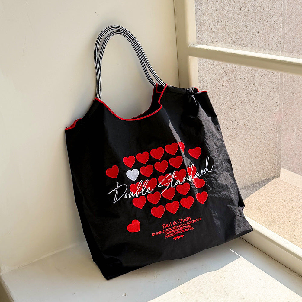Environmental Protection Waterproof Nylon Embroidery Fashion Large Bags