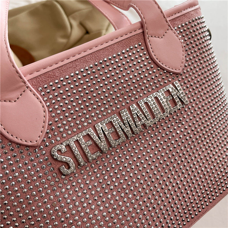 Fashion Simple Popular Rhinestone Letters High Crossbody Bags