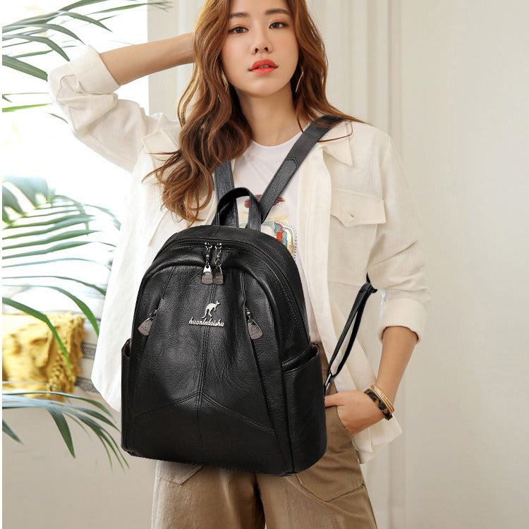 Women's & Men's & Can Be Used Version Fashion Soft Leather Backpacks