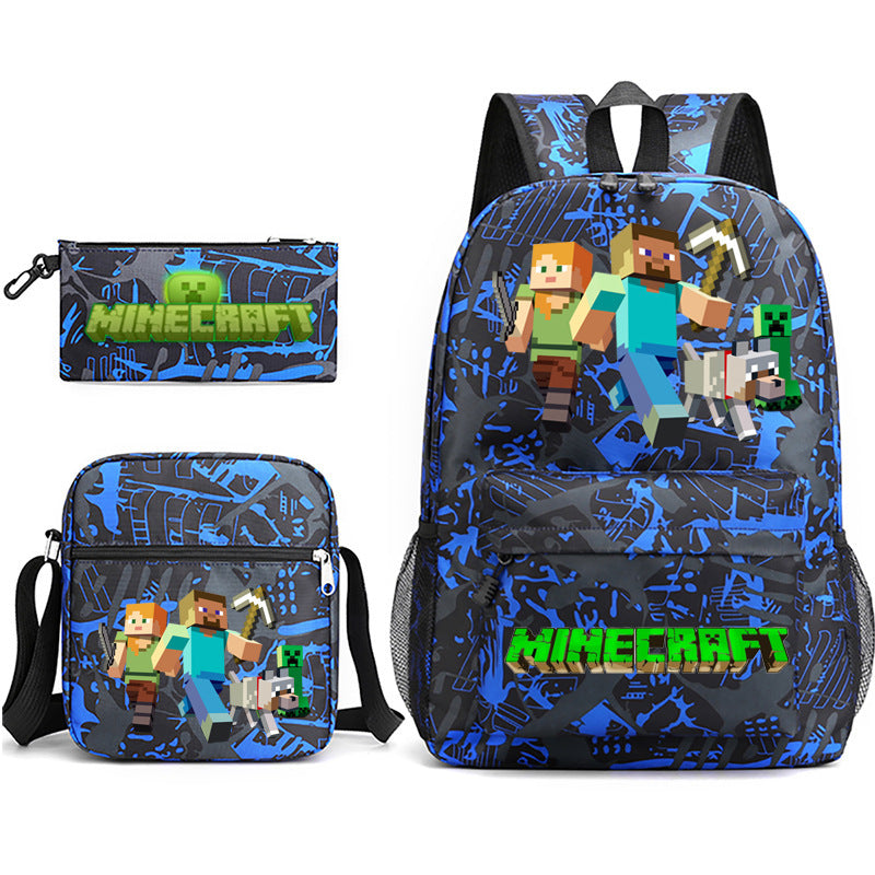 Hot Game My World Creeper Pencil Backpacks