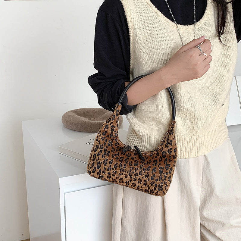 Women's Minority Design Leopard Print Autumn Moon Fashion Handbags
